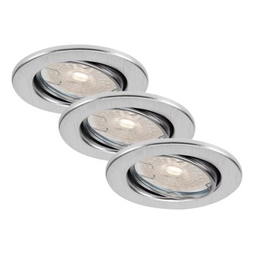 Brilo - Sada 3× LED stmievateľné kúpeľňové podhľadové svietidlo DIMM LED/5,5W/230V IP23 matný chróm