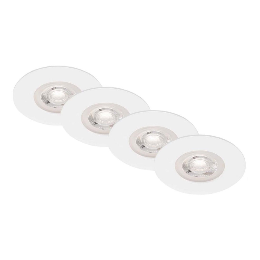 Brilo - SADA 4x LED Kúpeľňové podhľadové svietidlo LED/4,9W/230V IP44 biela