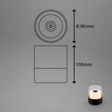 Brilo - Stmievateľná LED vonkajšia nabíjateľná stolná lampa LILET LED/2W/5V IP44