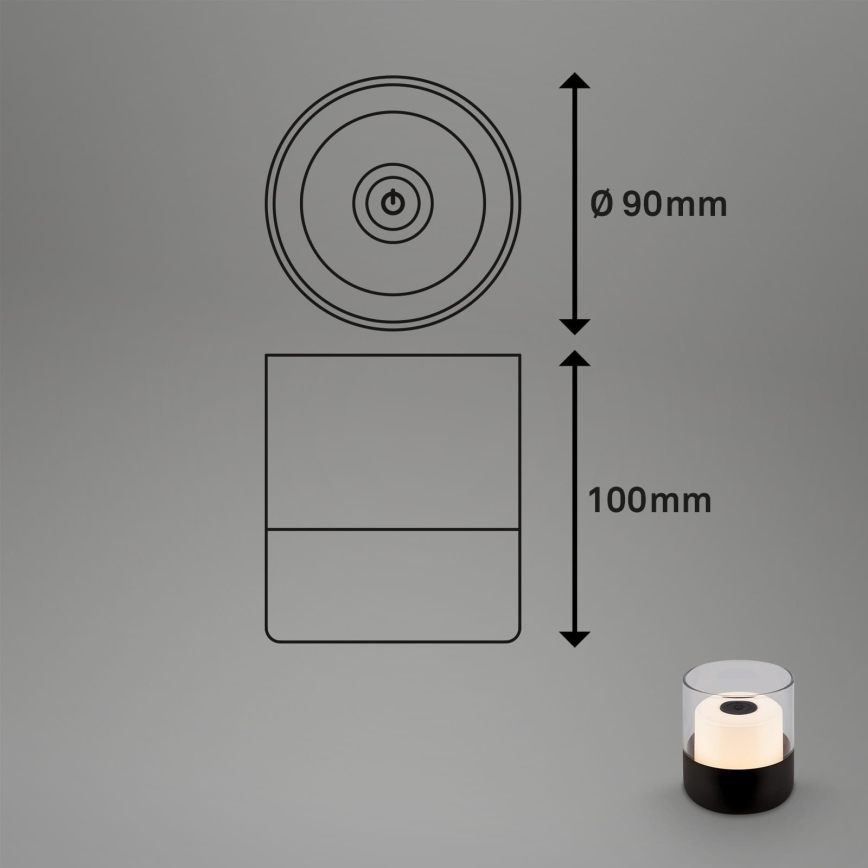 Brilo - Stmievateľná LED vonkajšia nabíjateľná stolná lampa LILET LED/2W/5V IP44