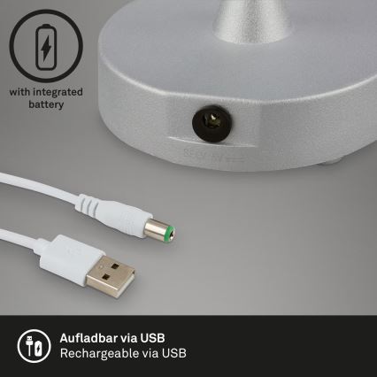 Brilo - stmievateľná nabíjacia LED vonkajšia stolová lampa OLANA LED/3W/5V IP44