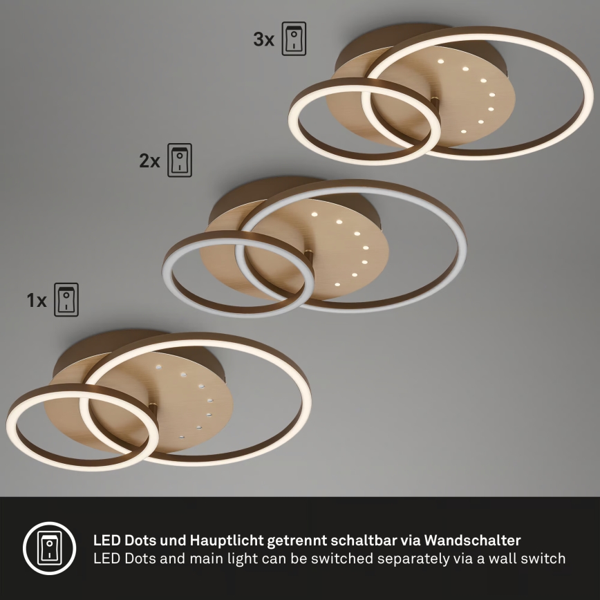 Brilo - stmievateľné LED stropné svietidlo LED/26W/230V 3000K hnedé