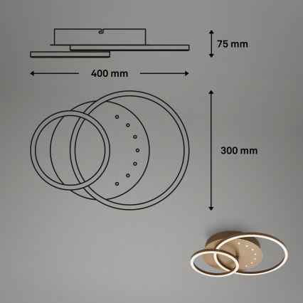 Brilo - stmievateľné LED stropné svietidlo LED/26W/230V 3000K hnedé