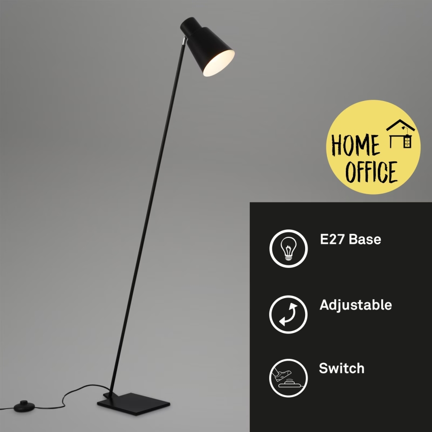 Brilo - Stojacia lampa 1xE27/10W/230V čierna