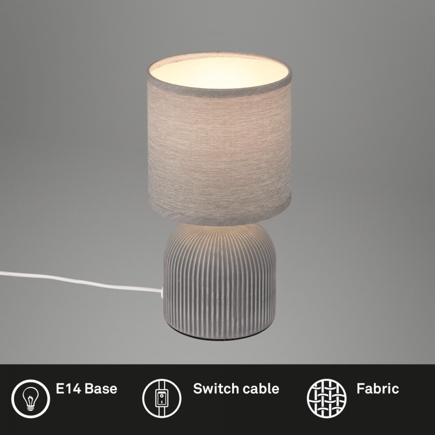 Brilo - Stolová lampa INO 1xE14/10W/230V sivá