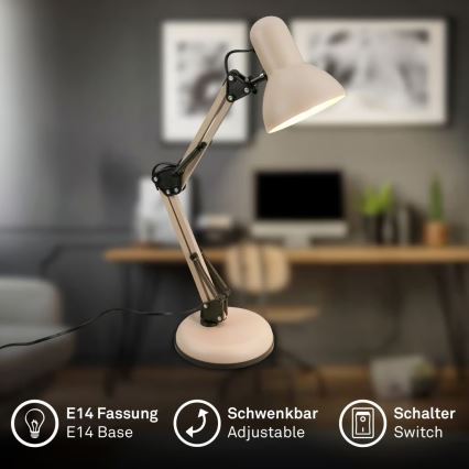 Brilo - Stolová lampa PIXA 1xE14/25W/230V béžová