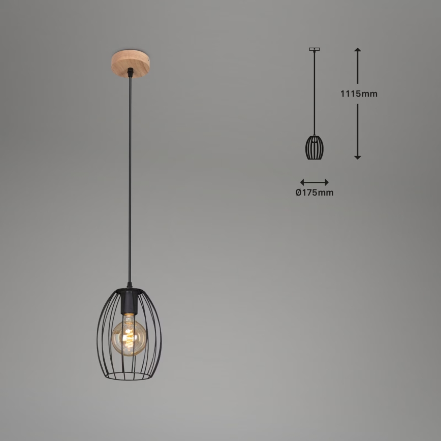 Brilo - Závesné svietidlo na lanku WAKTU 1xE27/60W/230V