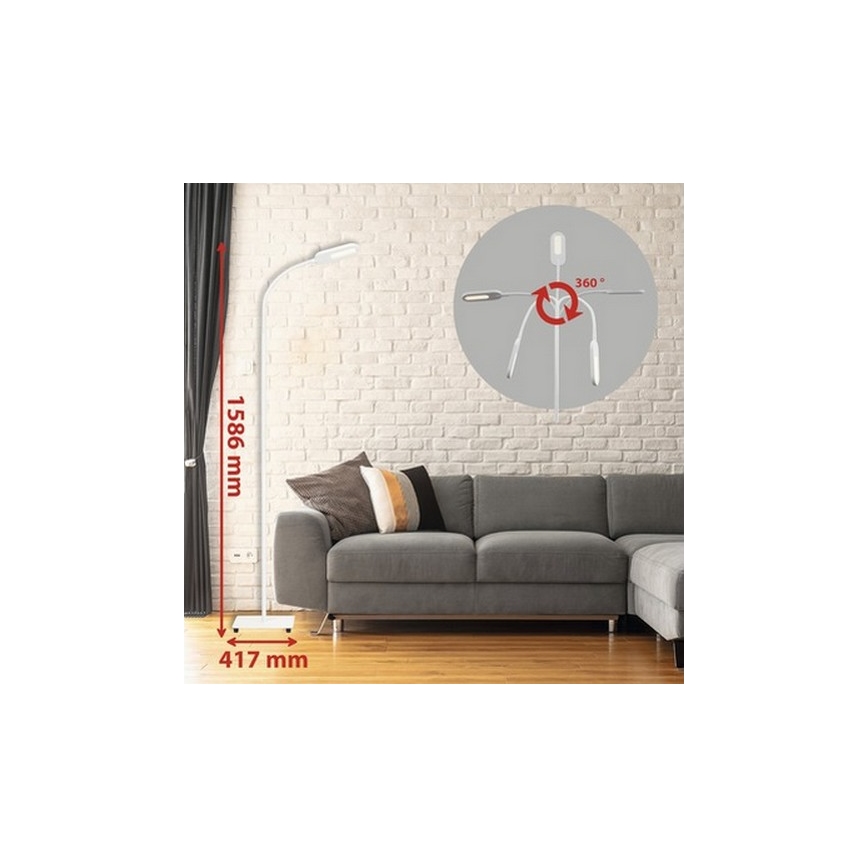 Briloner 1297-016 - LED Stmievateľná dotyková stojacia lampa LED/8W/230V 3000/4000/6000K