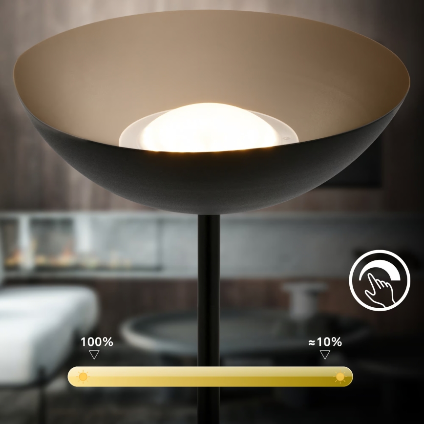 Briloner 1500015 - LED Stmievateľná stojacia lampa ESTATE LED/8W/5V 4000 mAh čierna