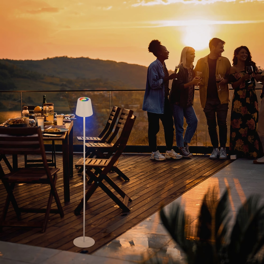 Briloner 1507016 - LED Stmievateľná stojacia lampa KIKI LED/4,3W/5V IP44 2600 mAh biela