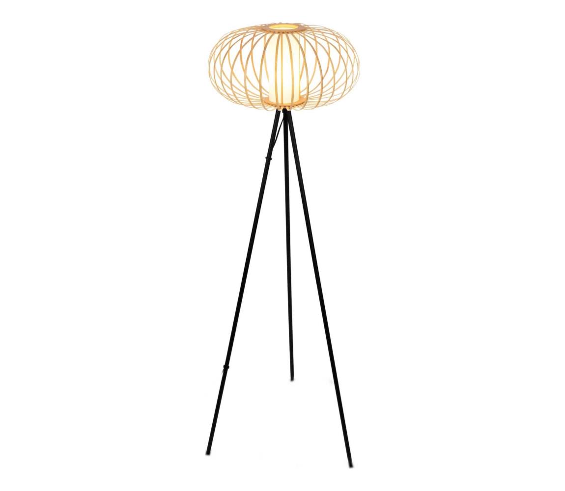 Briloner 1759011 - Stojacia lampa 1xE27/10W/230V bambus/čierna 1759011