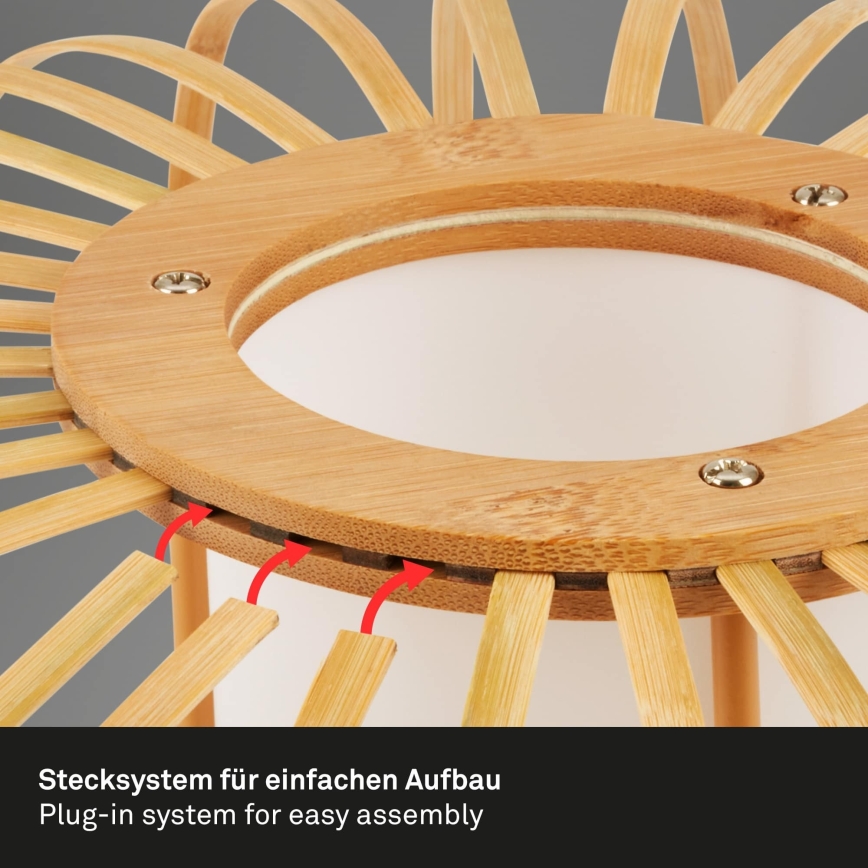 Briloner 1759011 - Stojacia lampa 1xE27/10W/230V bambus/čierna