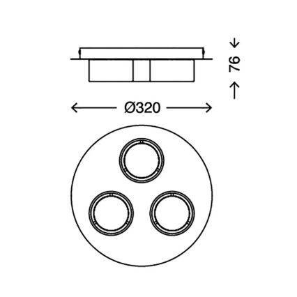 Briloner 2038-037 - LED Stropné svietidlo PRO 3xLED/5W/230V zlatá