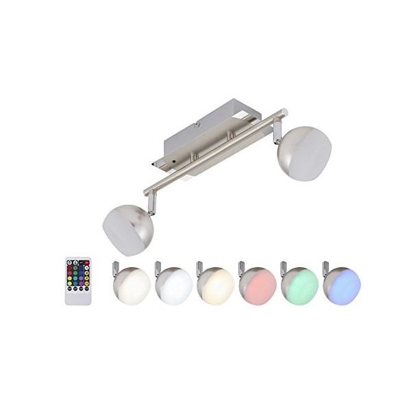 Briloner 2040-022 - LED RGB Stmievateľné bodové svietidlo 2xLED/3,3W/230V  + diaľkové ovládanie