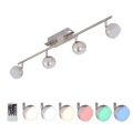 Briloner 2040-042 - LED RGB Stmievateľné bodové svietidlo BAFFLE 4xLED/3,3W/230V + diaľkové ovládanie