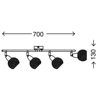 Briloner 2046-042 - Bodové svietidlo VIOLA 4xE14/40W/230V