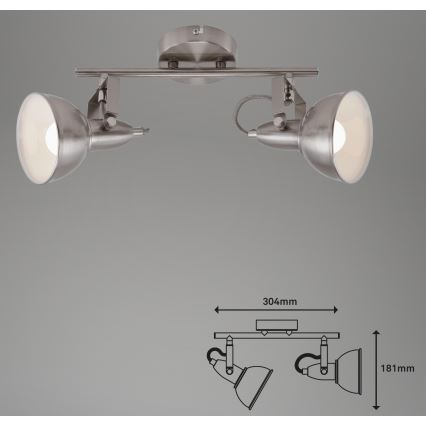 Briloner 2049-022 - Bodové svietidlo SOFT 2xE14/40W/230V matný chróm