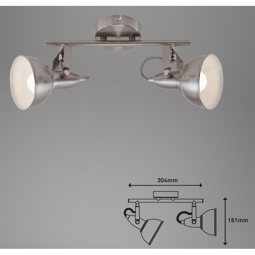 Briloner 2049-022 - Bodové svietidlo SOFT 2xE14/40W/230V matný chróm
