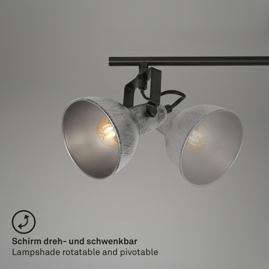Briloner 2049-044 - Bodové svietidlo RETRO 4xE14/40W/230V šedá