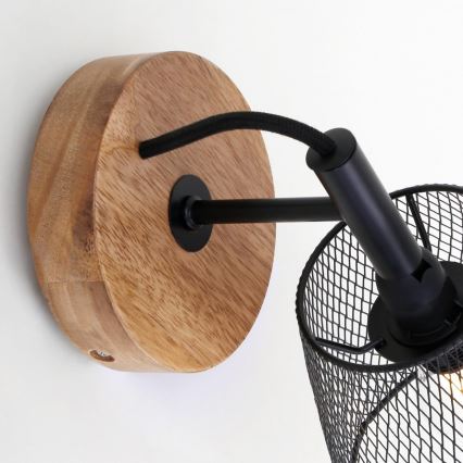 Briloner 2077-015 - Nástenné svietidlo WOOD & STYLE 1xE14/25W/230V kaučukovník