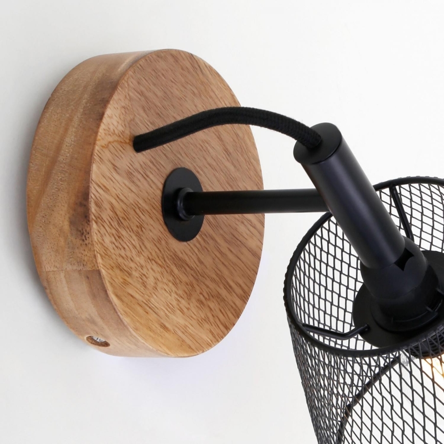 Briloner 2077-015 - Nástenné svietidlo WOOD & STYLE 1xE14/25W/230V kaučukovník