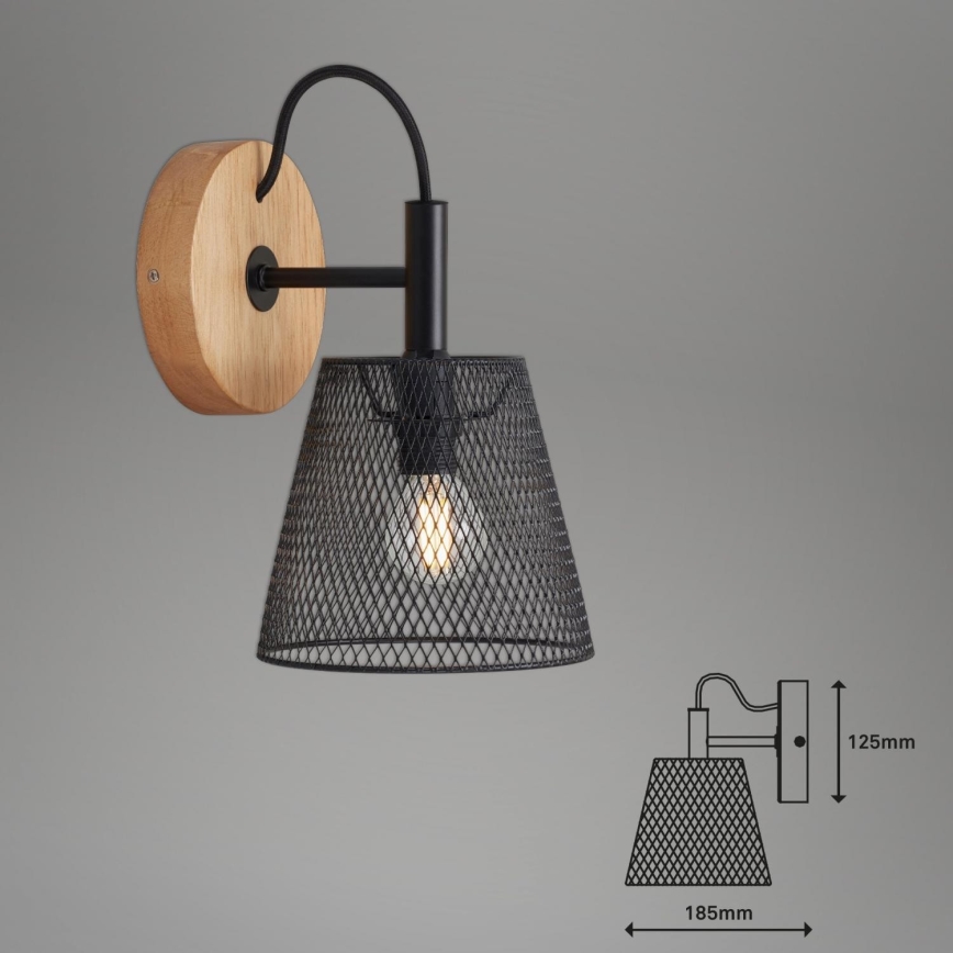 Briloner 2077-015 - Nástenné svietidlo WOOD & STYLE 1xE14/25W/230V kaučukovník