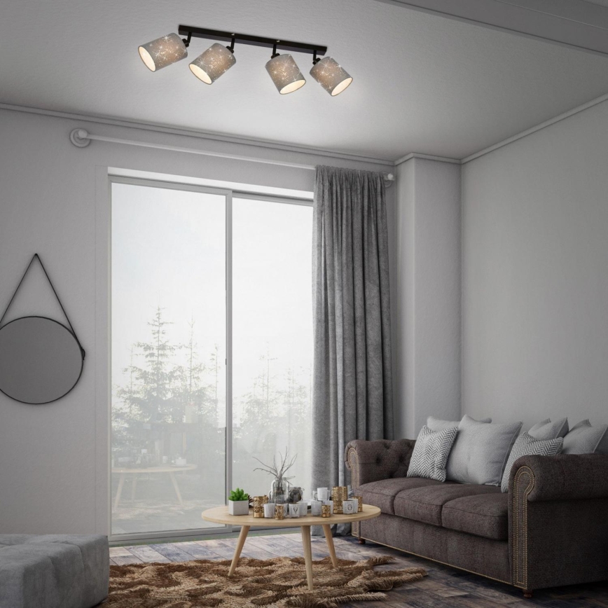 Briloner 2078-044 - Bodové svietidlo SPOTLIGHT 4xE27/25W/230V šedá/čierna