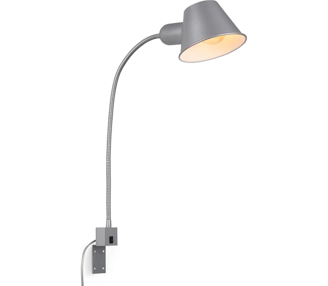 Briloner 2079-014 - Nástenná flexibilná lampa 1xE27/10W/230V strieborná