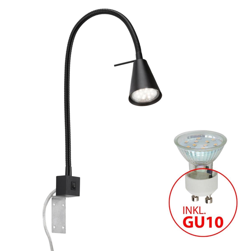 Briloner 2080-015 - LED Nástenná lampa COMFORT LIGHT 1xGU10/5W/230V čierna