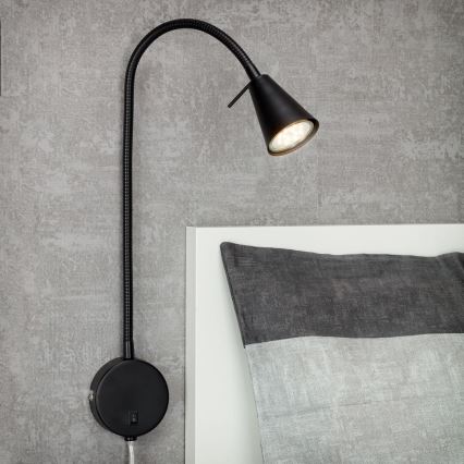 Briloner 2082-015 - LED flexibilná nástenná lampa COMFORT LIGHT 1xGU10/5W/230V čierna