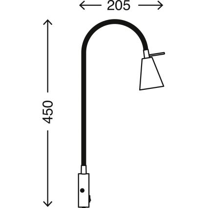 Briloner 2082-015 - LED flexibilná nástenná lampa COMFORT LIGHT 1xGU10/5W/230V čierna