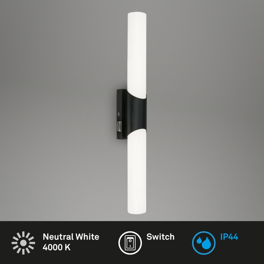 Briloner 2111-115 - LED kúpeľňové osvetlenie zrkadla LED/11W/230V IP44 47 cm čierna