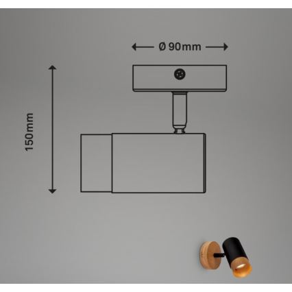 Briloner 2144015 - Nástenné bodové svietidlo SPOT 1xGU10/9W/230V