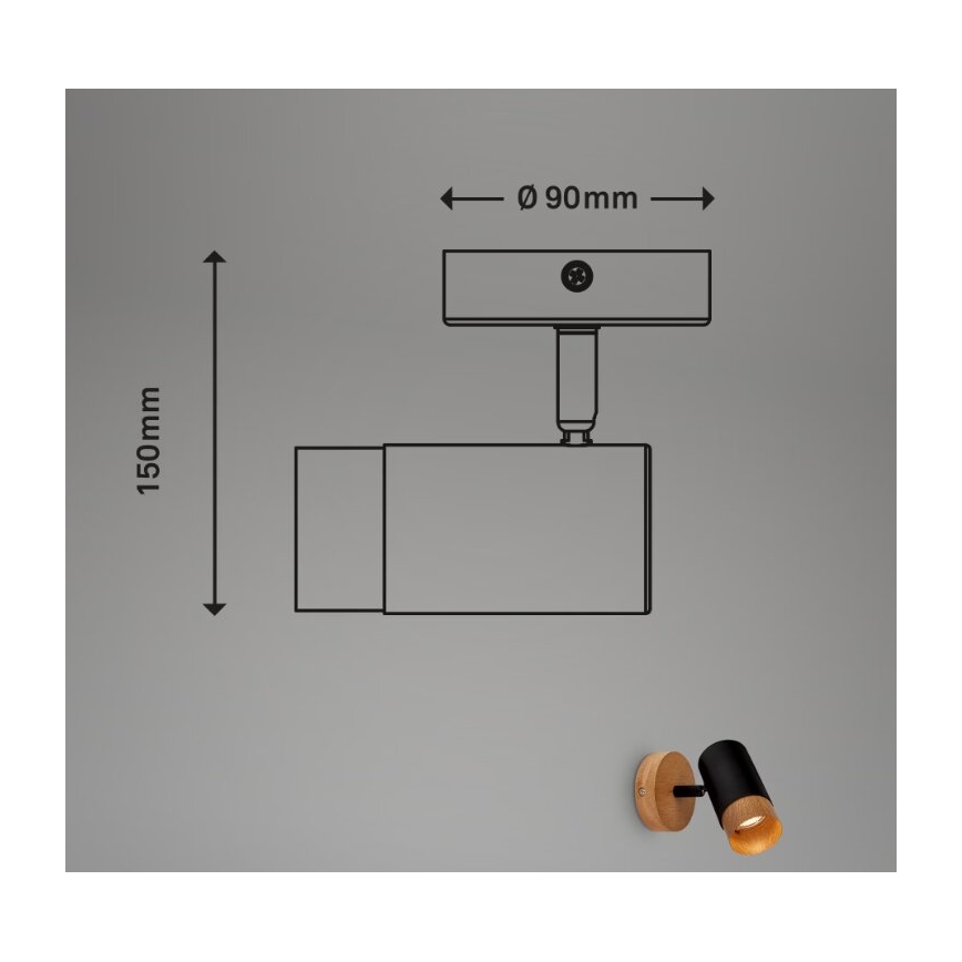 Briloner 2144015 - Nástenné bodové svietidlo SPOT 1xGU10/9W/230V