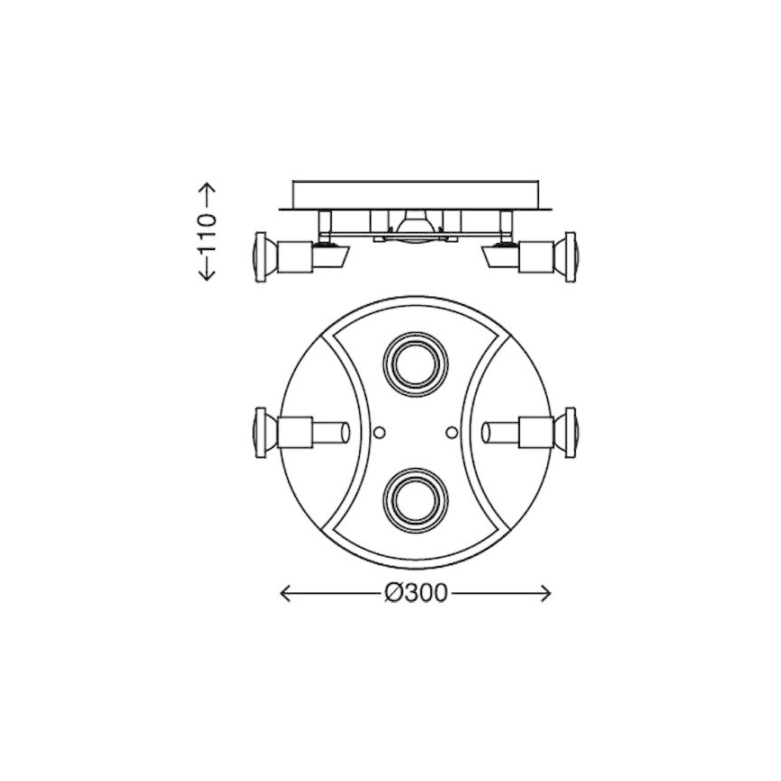 Briloner 2159-048LM - LED Bodové svietidlo SPLASH 4xGU10/3W/230V