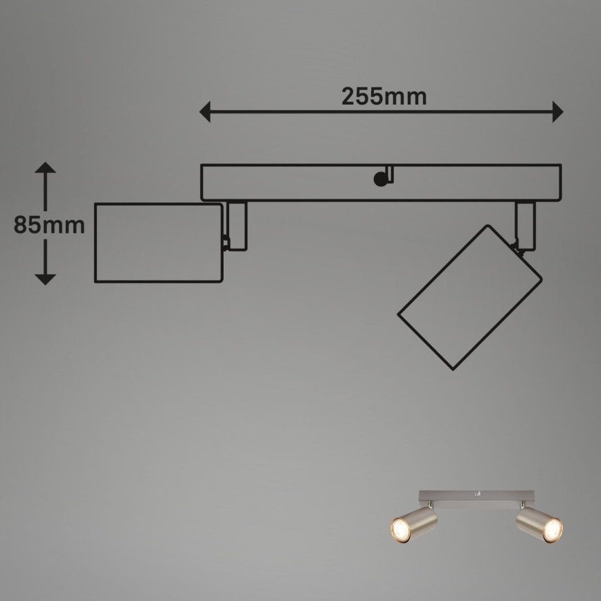 Briloner 2172-022 - Bodové svietidlo SPOT 2xGU10/9W/230V matný chróm