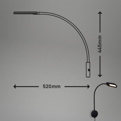 Briloner 2177015 - LED Stmievateľná flexibilná nástenná lampa LED/6W/230V čierna