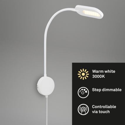 Briloner 2177016 - LED Stmievateľná flexibilná nástenná lampa LED/6W/230V biela