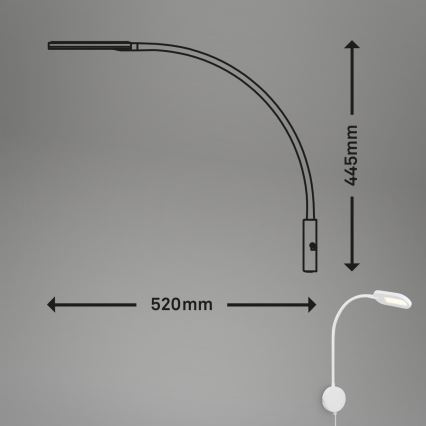 Briloner 2177016 - LED Stmievateľná flexibilná nástenná lampa LED/6W/230V biela