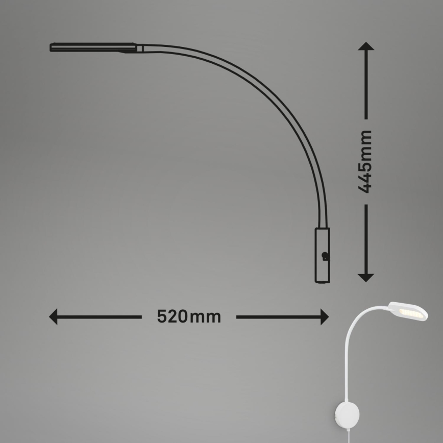 Briloner 2177016 - LED Stmievateľná flexibilná nástenná lampa LED/6W/230V biela