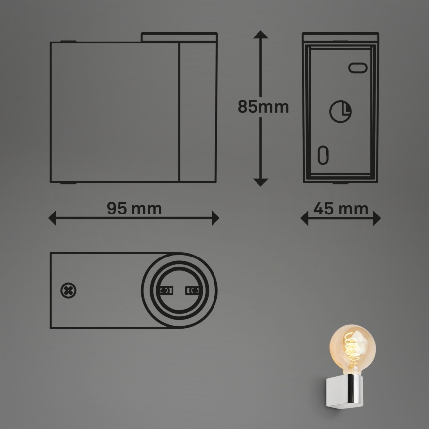 Briloner 2182-018 - Kúpeľňové nástenné svietidlo DONGA 1xE27/10W/230V IP44 lesklý chróm