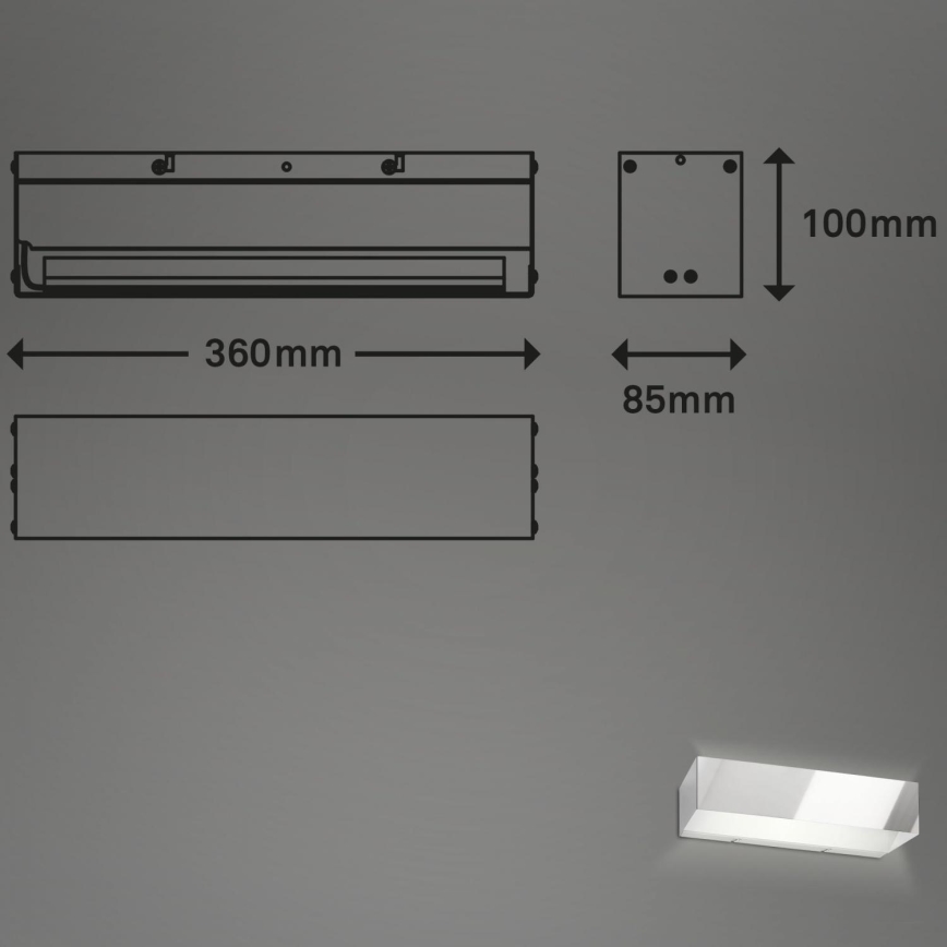 Briloner 2204-018 - LED Vonkajšie nástenné svietidlo LED/8W/230V IP44 lesklý chróm
