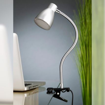 Briloner 2615-014P - LED Lampa s klipom GRIP LED/2,5W/230V strieborná