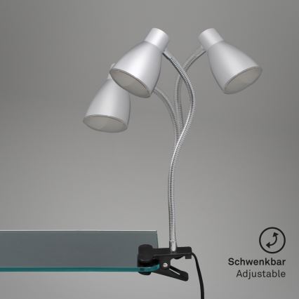 Briloner 2615-014P - LED Lampa s klipom GRIP LED/2,5W/230V strieborná