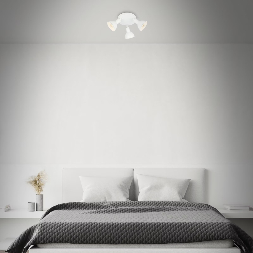 Briloner 2674-036 - Bodové svietidlo RETRO 3xE14/25W/230V biela