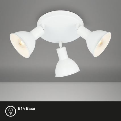 Briloner 2674-036 - Bodové svietidlo RETRO 3xE14/25W/230V biela