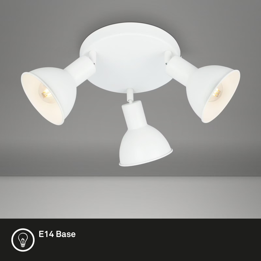 Briloner 2674-036 - Bodové svietidlo RETRO 3xE14/25W/230V biela