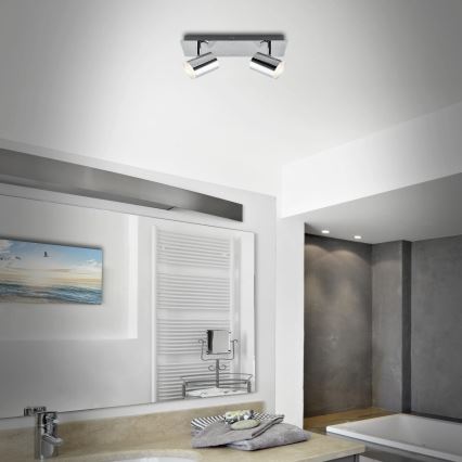 Briloner 2731-028 - Kúpeľňové bodové svietidlo BANYO 2xGU10/5W/230V IP44 lesklý chróm