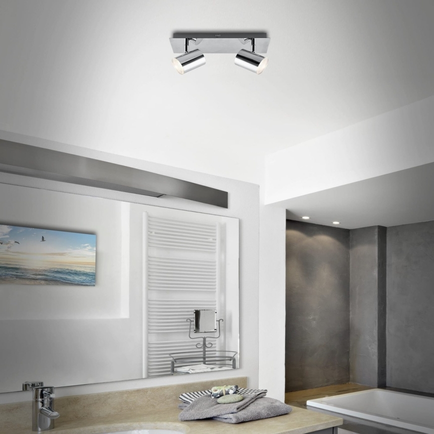 Briloner 2731-028 - Kúpeľňové bodové svietidlo BANYO 2xGU10/5W/230V IP44 lesklý chróm