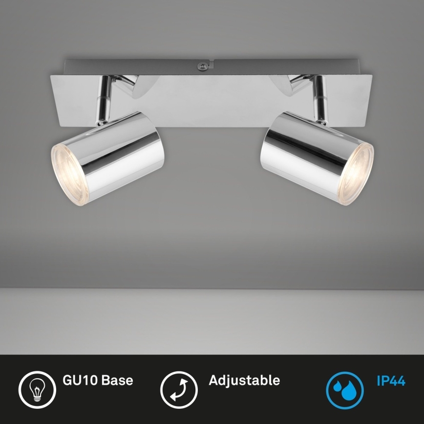 Briloner 2731-028 - Kúpeľňové bodové svietidlo BANYO 2xGU10/5W/230V IP44 lesklý chróm